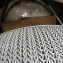 KETER Urban Knit Pouf Ottoman Set of 2 with Storage Table for Patio and Room Dcor-Perfect for Balcony, Deck, and Outdoor Seating, Cream & Taupe