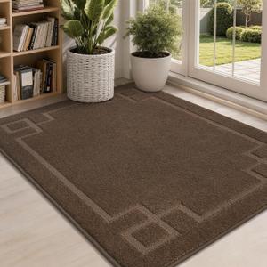 BEQHAUSE Door Mat 32" x 48", Non-Slip Door Mats Indoor Entryway Rugs Washable Low-Profile Absorbent and Stain Resist Floor Mats, Dog Door Mat for Front Back Door, Mud Wet Shoes & Paws, Brown