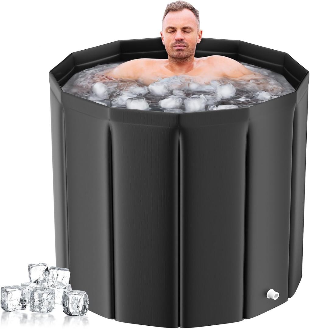 Ice Bath Tub Cold SPA INFLATABLE with inflatable cushion and Cover 30" x 26" ( Black )