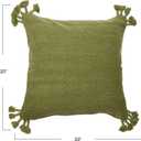 20" Square Canvas Pillow Cover with Tassels
