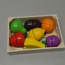 Wooden Play Food for Kids Kitchen Cutting Fruits Toys for Toddlers Pretend Vegetables Gift for Boys Girls Educational Toys