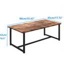 35.4" Rectangular Coffee Table for Living Room, Modern Industrial Style Coffee Table Center Table with Metal Frame for Small Space, Apartment, Office, Easy Assembly, Brown
