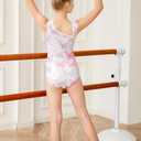 RONGTAI Girls Gymnastics Leotard Sleeveless Sloping Shoulders Ballet Dance Set for 3-12Y Kids (9-10 Years, Butterfly)