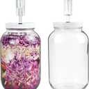Artcome 2 Pack 1 Gallon Fermentation Jars with Airlocks & Lids - Transform Gallon Jar Into a Fermenter - Perfect for Pickles, Hard Kombucha, Beer, Wine, Cider - Gallon Lid with Econolock Airlock