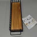 Rustic Torched Brown Wood Serving Tray Industrial Metal Wire Frame Handles Mesh Basket Rectangular Wooden Display Box Tabletop Kitchen Living Room Breakfast Party Office Supplies Decors