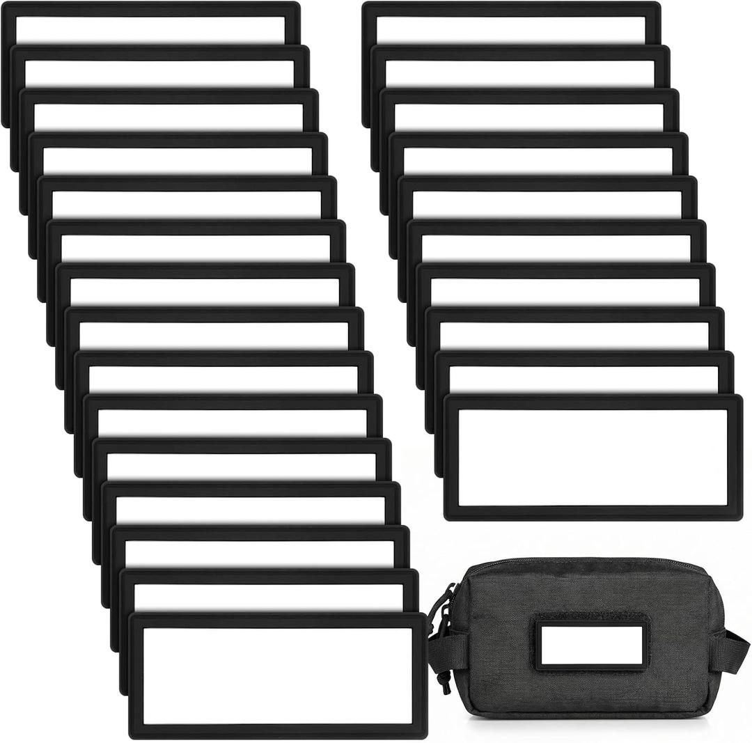 30 Pack Tactical PVC Writable ID Patches Name Number Tag with Hook and Loop Patches Ammo Size Pistol Model Tool Classification for Tactical Backpacks Hats Bags Vests Jackets (3.5 Inch)