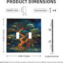 Decorative Art Light Switch Covers,2 Gang Toggle Rocker,Wall Plate,Switchplate Electrical Faceplate,Tree (Double Toggle/5x4.9 IN)