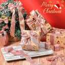 Suncalla 30 Yards Shimmery Chiffon Silk Ribbons for Xmas Tree Decoration Wedding Decor Invitations Bridal Flower Bouquets Gift Wrapping DIY Crafts(Rose Gold)