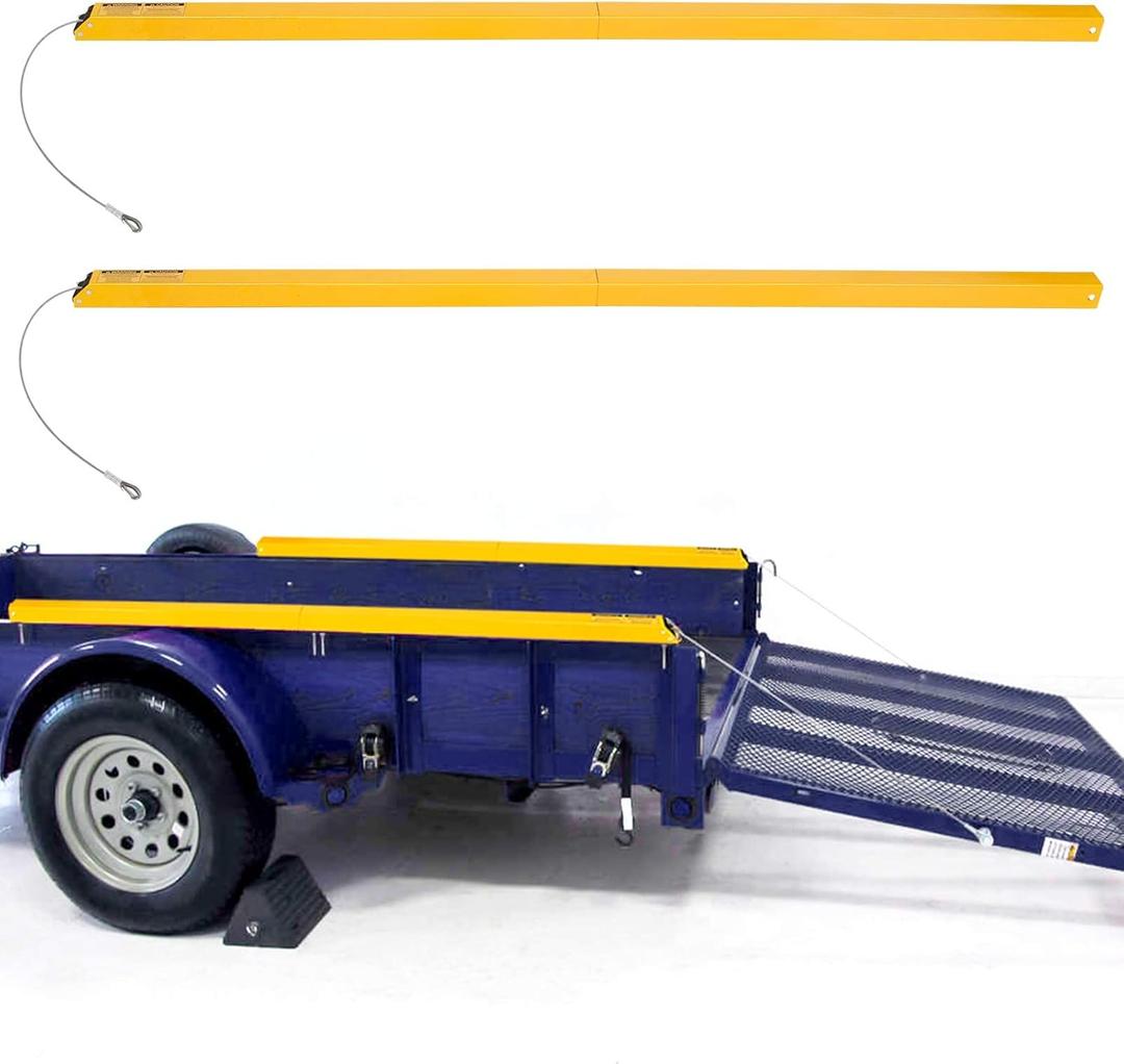 ECOTRIC 2-Sided Assist System Tailgate Utility Trailer Gate&Ramp w/ 12 to 24 Inch Height Side Rail 4 to 6 Feet Height Ramp Trailer Tailgate Ramp Lift Assist System Maximum 400 Lbs Load Capacity (1Pcs)