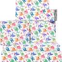 DazzleDaisy 6-Sheet Dragon Gift Wrap Set – Colorful Birthday Wrapping Paper, Matching Tags & Stickers for Boys & Girls, Eco-Friendly Kraft Paper Sheets