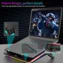 IETS GT500 Powerful Turbo-Fan (5000 RPM) RGB Laptop Cooling Pad with Infinitely Variable Speed,Seal Foam for Rapid Cooling Gaming Laptop,Dust Filter for Protect Laptop,13-17.3inch Laptop Cooler