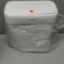 Small Bathroom Trash Can with Lid, 2.6 Gallons / 10 L Slim Plastic Garbage Bin with Pop-Up Lid, Mini Waste Basket Can Dog Proof for Kitchen, Bedroom, Office, Laundry, Toilet, Rv, White