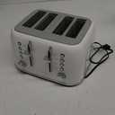 Toaster 4 Slice Retro Stainless Steel with Extra Wide Slots Bagel, Defrost, Reheat Function, Dual Independent Control Panel, Removable Crumb Tray, 6 Browning Levels, White