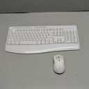 Wireless Keyboard and Mouse Combo, E-YOOSO 2.4GHz Full Sized Ergonomic Wireless Keyboard with Wrist Rest, 3 DPI Adjustable and 6 Buttons Cordless USB Mouse for Computer, Laptop, PC, Windows (White)