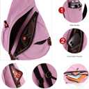 HuxFam Canvas Sing Bag for Women Crossbody Bags Backpack Purse Rucksack Small Casual Daypack (16l.pink)