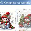 2 x BOHADIY 5D Christmas Diamond Painting Kits for Adults, Christmas Snowman Diamond Art Kits,Round Full Drill Dots Gem Crafts for Home Wall Decor Gifts 12x12 Inch