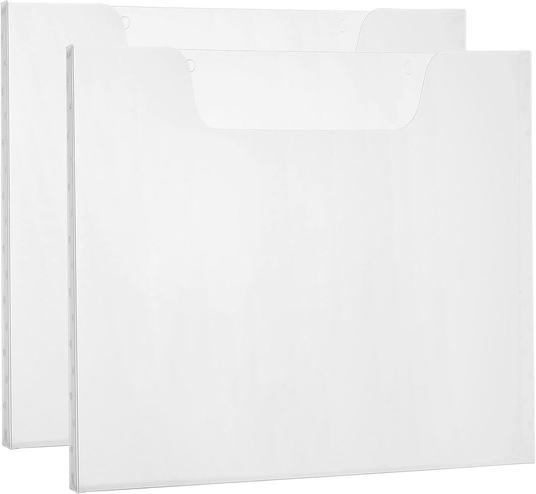 PATIKIL Brochure Holder, 2Pcs A3 12 x 17 Inch PP Landscape Wall Mount Pamphlet Flyer Holder for Office Supermarket