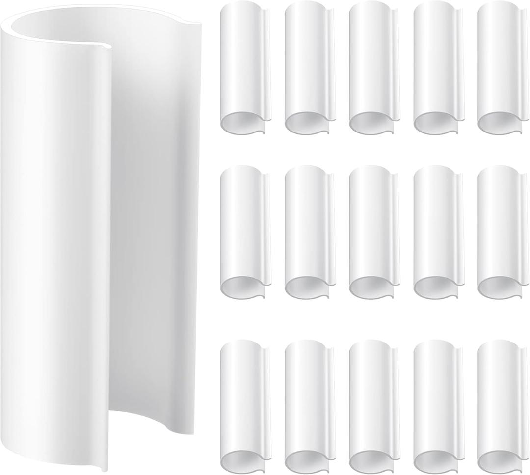 Jetec 16 Pcs PVC Pipe Clamps Greenhouses Strap Clips 2.4 Inches Long Summer PVC Water Pipe Clamps Strap Clips for Woodworking(for 1 Inch PVC Pipe,White)