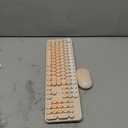 Links9+ Wireless Keyboard and Mouse, Full-Size Retro Typewriter Keyboard with Round Keycaps, 2.4GHz for Windows, Mac, Laptop, PC, Desktop (Milky Tea Colorful)