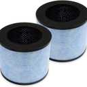 PUREBURG Replacement Filter Compatible with Instant AP100 Air Purifier Part F100, 2-Pack H13 True HEPA Activated Carbon 2-in-1 4-Stage Filtration Clean Dust Odor