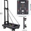 Car Seat Dolly for Airport - CarSeat Roller Cart Wheels for Airplane - Car Seat Travel Cart Carrier with Straps Foldable Luggage Trolley Folding Hand Truck (Black)