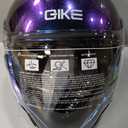 Bluetooth Full Face Motorcycle Helmet DOT Approved Modular Motorcycle Helmets with Built-in Sun Visor, Multi-Ventilation Ports, for Adults Men Women Casco Moto Hombres Mujeres, L57~58CM (Purple, L)