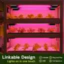 Hlite 16inch 4 Pack LED Grow Lights - Linkable Grow Lights for Indoor Plants, Full Spectrum Plant Lights Plug and Hanging Design with On/Off Switch Hanging Grow Light from seedling to Flowering, Black