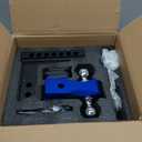 Orion Motor Tech Adjustable Trailer Hitch, Fits 2 in Receiver 6 in Drop & Rise Hitch, 12500 LBS GTW, Class 3, 4 Hitch, Heavy Duty Aluminum Drop Hitch for Truck with Three Anti-Theft Locking Hitch Pins (Black-Blue)