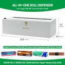 Libreshine White 18 Inch Plastic Wrap Dispenser with Slide Cutter & Roller, Heavy Duty Bamboo Commercial Film Wrap Holder for 3000ft Food Service Cling Film, 1000ft Foil, Butcher/Freezer/Kraft Paper