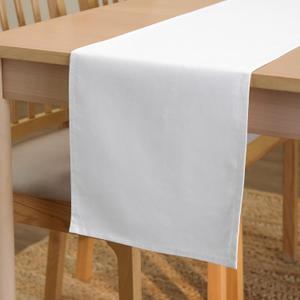 Encasa Table Runner 13x118 in Long | Cotton Canvas Fabric | White Solid Color | Machine Washable & Durable
