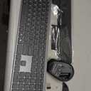 Wireless Keyboard and Mouse Combo, Full Size Silent Ultra Thin Keyboard with Magnetic Wrist Rest, Optical Mouse, 2.4G Lag-Free Cordless Mice Keyboard Set for Computer, Mac, Laptop, PC, Windows (Gray Black)