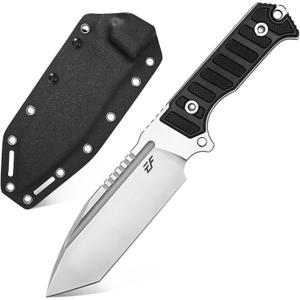 Eafengrow EF135 Fixed Blade Knife DC53 Steel Blade G10 Handle Full Tang Heavy Duty EDC Fix Knifes for Field Working Camping Survival Bushcraft (silver)