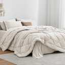 Love's cabin Full Comforter Set Off White, 7 Pieces Full Bed in a Bag, All Season Bedding Sets with 1 Comforter, 1 Flat Sheet, 1 Fitted Sheet, 2 Pillowcase and 2 Pillow Sham