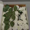 Ling's moment Artificial Wedding Flowers 1.5" Rose Buds and 2" Petite Roses 25pcs Ivory w/Stem for DIY Wedding Boutonniere Wrist Corsages Bouquets Centerpieces Arrangements