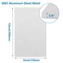 1/4Inch Thick Aluminum Sheet Plate, 6 x 12 Heavy Duty Aluminum Sheets Plates with Protective Film, 6061 Flat Plain Panel Plate Solid Metal Sheet Plate for Crafting Structural Framing Base Plate