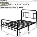 14Inch Metal Bed Frame,Twin Size Bed Frame with Storage Space,Heavy Duty Sturdy Mattress Foundation,Easy Assembly,No Box Spring Needed,Twin