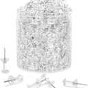 1000 PCS Clear Push pins Tacks for Wall Cork Board Bulletin Board use Clear Plastic Head Pins for Home Office Craft Projects