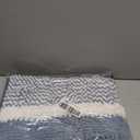 Bath Mats for Bathroom Non Slip Washable, Absorbent Quick Dry Bathroom Mat with Durable Hot Melt Adhesive Backing, Chenille Floor Mat for Tub, Shower, Sink, Medium (30" x 18"), Navy&White Block Stripe