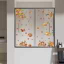 6 x ZAWE 9 Sheets Fall Window Clings Deers Maple Leaves Pumpkins Flowers Double-Sided Window Decals Stickers for Autumn Thanksgiving Party Home Classroom Office Decorations
