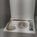 Modern Floor Lamp for Living Room with 6W LED Bulb, Industrial Floor Lamp, Amber Glass, Classic Reading Tall Lamp for Home Office, Standing Lamp for Study, Minimalist, Vintage, Mid Century, Brass Gold