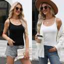 Air Curvey 4 Pack Camisole Tops for Women Basic Undershirt Tanks Adjustable Spaghetti Straps Camis Seamless Soft Layering Top (M)