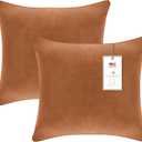 A1 Home Collections Down Alternative Throw Insert, Ready to Use Pillow Pack of 2, 18"x18", Brown Derby