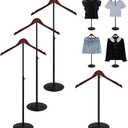 Eunika 4 Pack Adjustable T Shirt Display Flexible Shoulder Stand, Portable Metal Shirt Rack Display Stand Garment Coat Holder for Clothing Garment Coat Retail Vendor, Cloakroom, 16-31 Inch(Black)
