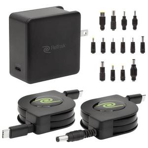 ReTrak 67 W Retractable Universal Laptop Charger and Power Adapter with 14 Tips
