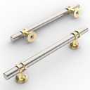 Amerdeco 10 Pack Brushed Satin Nickel and Gold Cabinet Pulls 5 Inch (128MM) Hole Centers Kitchen Cabinet Handles Cabinets Hardware Drawer Pulls ZH0058