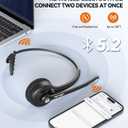 TECKNET Bluetooth Headset, Wireless Headset with Noise Canceling Microphone for Trucker, On-Ear Bluetooth Headphone with Mute Mic for Work