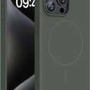 Miracase Magnetic for iPhone 15 Pro Max Case, [Soft Anti-Scratch Microfiber Lining], Compatible with MagSafe, Liquid Silicone Case Shockproof Drop Protection Phone Case for 15 ProMax, Dark Green