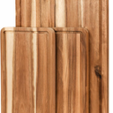 Acacia Wood Cutting Board Set with Juice Groove (3 Pieces), Organic Wooden Cutting Boards for kitchen, Butcher Block Cutting Board for Meat, Vegetable, Wooden Chopping Board 15x10, 12x8, 9x6 inch