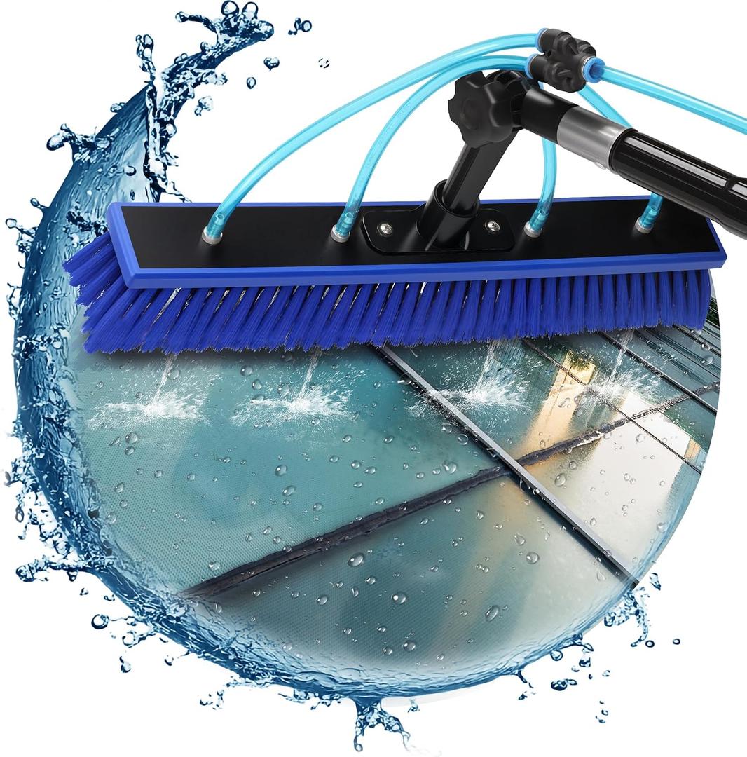 Solar Panel Window Cleaning Brush and Pole, 40FT Adjustable Window Cleaner Brush & Water Fed Pole Kit, Solar Panel Cleaning System Window Washing Equipment Tool