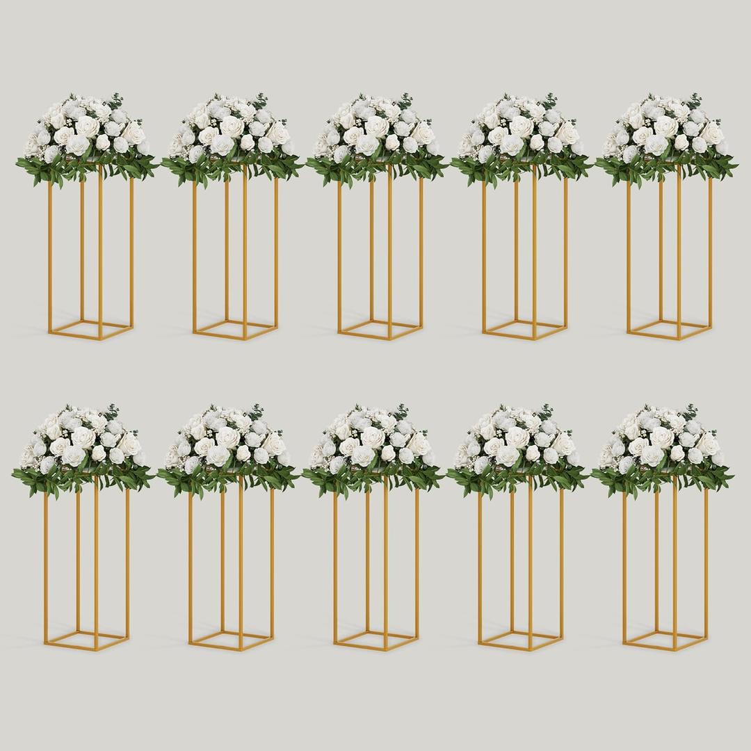 TEKXYZ Flower Stand for Wedding, 10 Pcs 23.6 Inch Tall, Metal Centerpiece Stand, Gold Centerpieces For Wedding, Event Party Props, Patio Decor